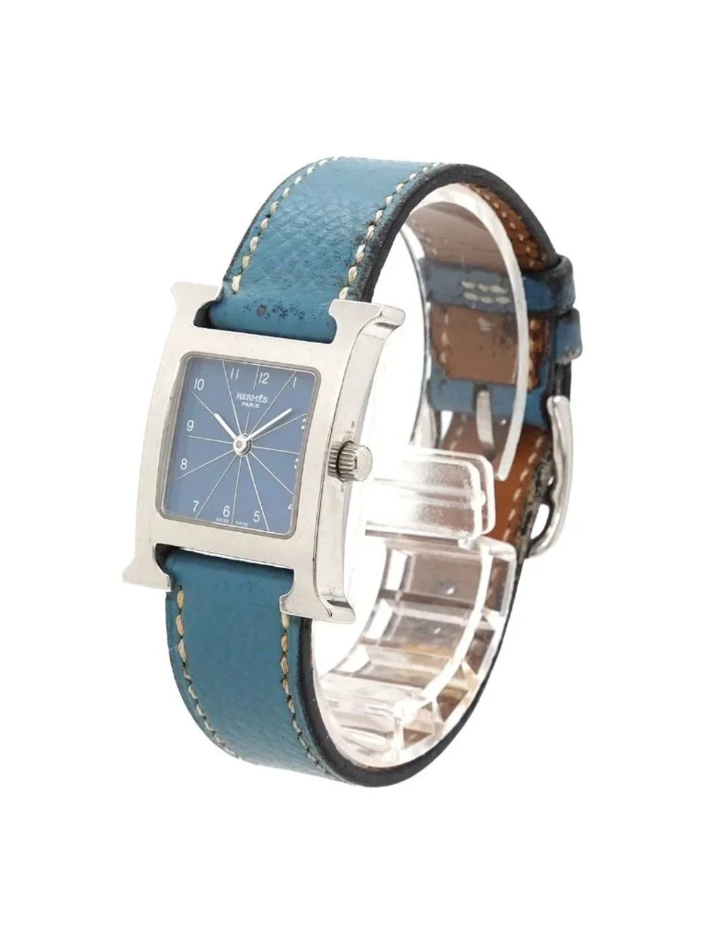 Hermes H Watch Blue Quartz